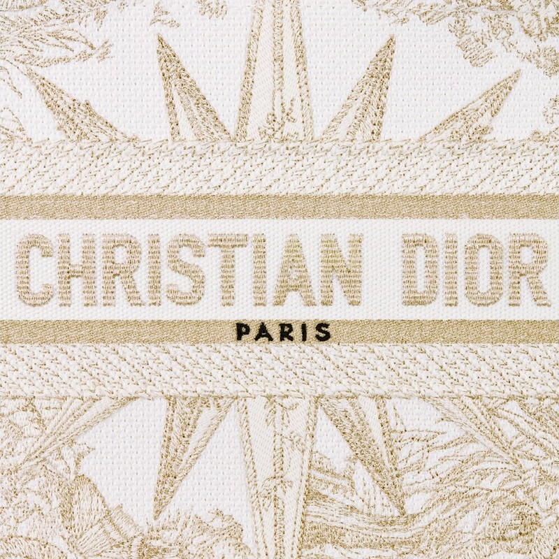 小号 Book Tote 手袋 金色金属光泽线 Rêve d'Infini 图案刺绣 (26.5 x 21 x 14 cm)