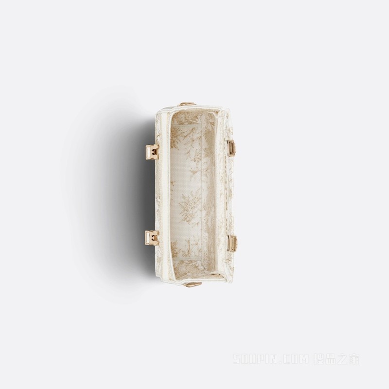 小号 Diorcamp 手袋 金色金属光泽线 Dior Jardin d'Hiver 图案刺绣