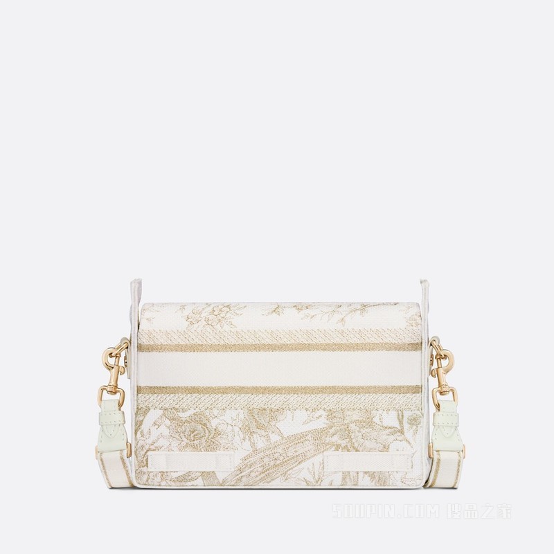 小号 Diorcamp 手袋 金色金属光泽线 Dior Jardin d'Hiver 图案刺绣