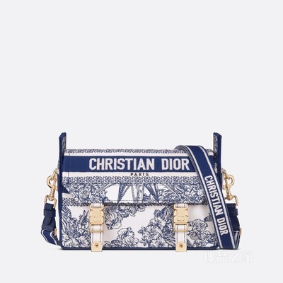 小号 Diorcamp 手袋 蓝色面料多色 Rêve d'Infini 图案刺绣