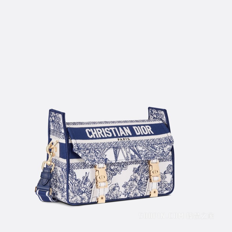 小号 Diorcamp 手袋 蓝色面料多色 Rêve d'Infini 图案刺绣