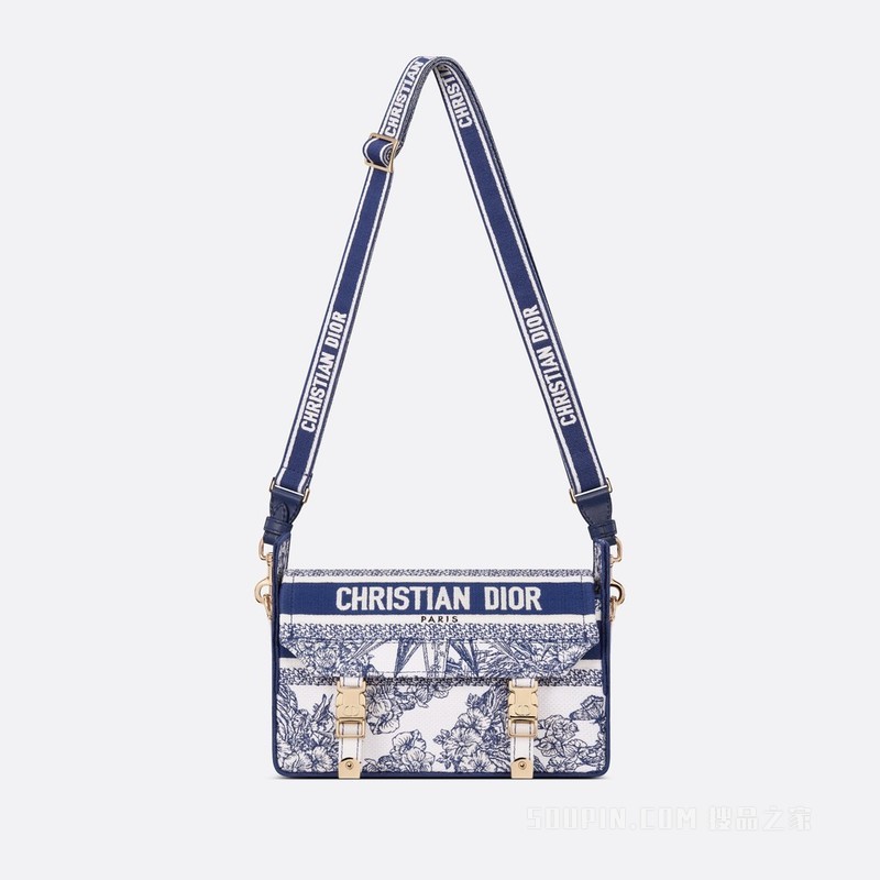 小号 Diorcamp 手袋 蓝色面料多色 Rêve d'Infini 图案刺绣