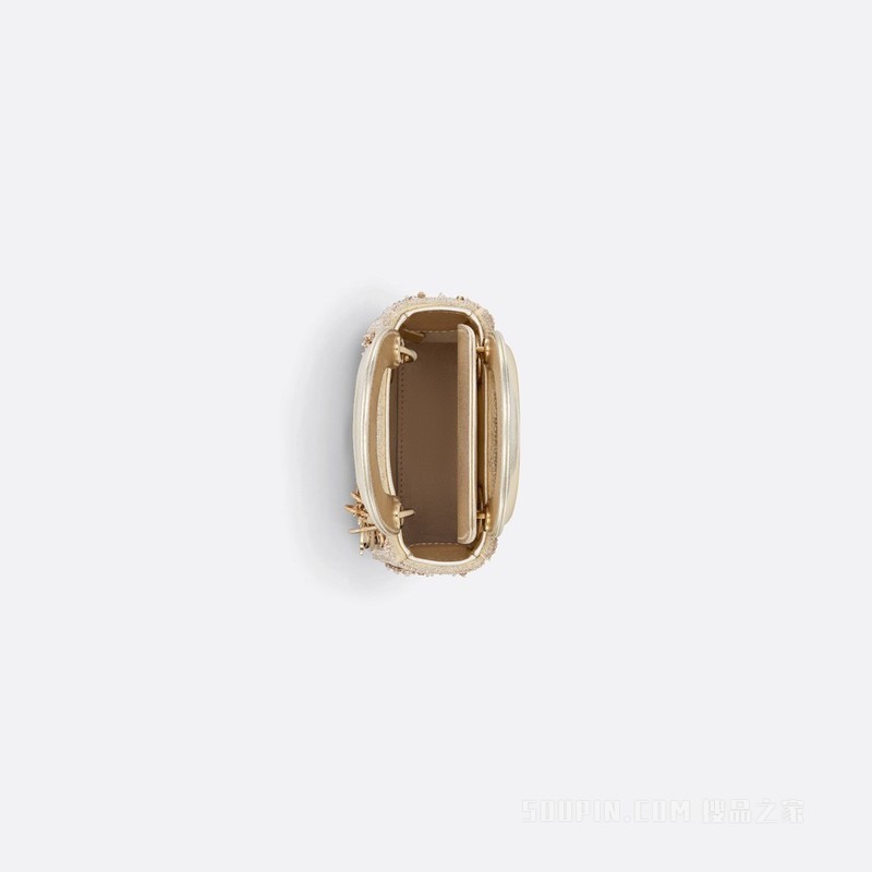 超迷你 Lady Dior 手袋 金色调缎面渐变效果珠饰刺绣