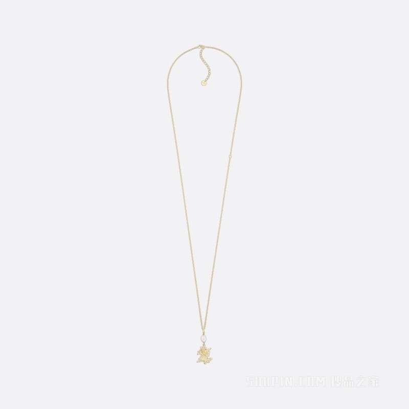 Rêve d'Infini 长款项链 金色饰面金属与白色珍珠