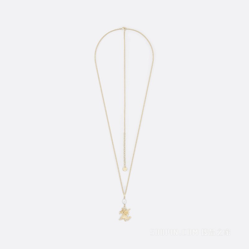 Rêve d'Infini 长款项链 金色饰面金属与白色珍珠