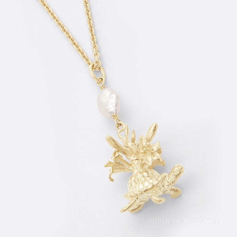 Rêve d'Infini 长款项链 金色饰面金属与白色珍珠