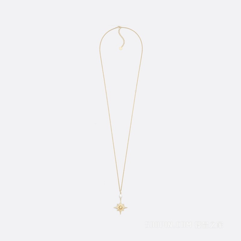 Rêve d'Infini 长款项链 金色饰面金属与白色珍珠