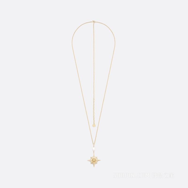 Rêve d'Infini 长款项链 金色饰面金属与白色珍珠