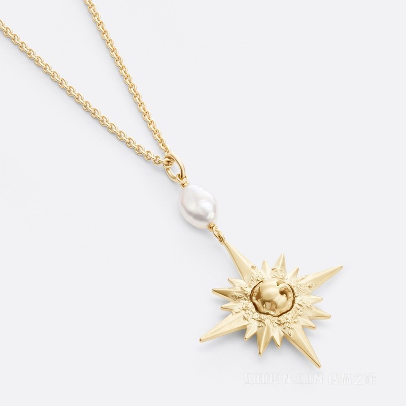 Rêve d'Infini 长款项链 金色饰面金属与白色珍珠