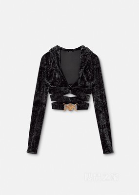 Medusa Biggie丝绒短款连帽衫