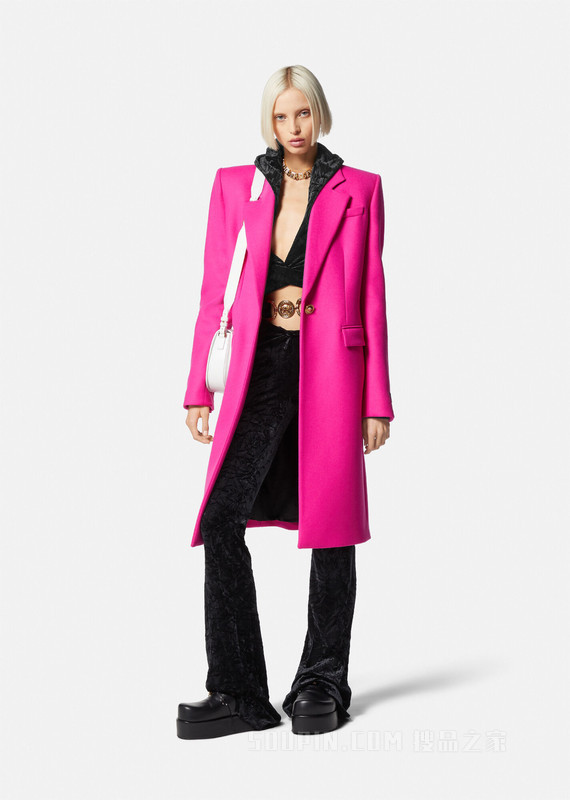 Medusa Biggie丝绒短款连帽衫