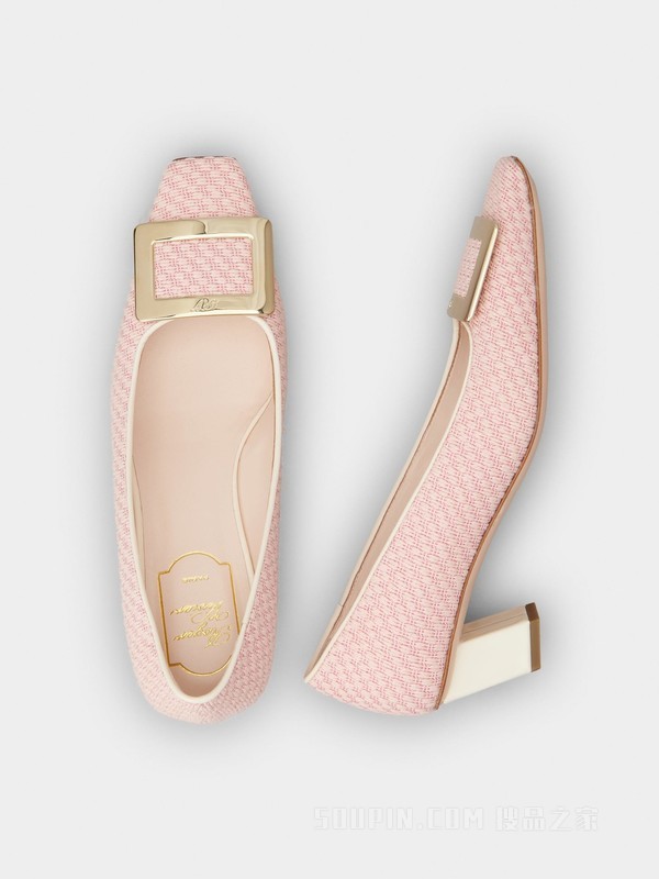 Belle Vivier 金属扣织物高跟鞋 彩色