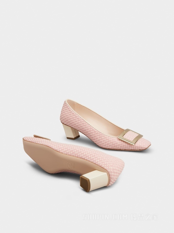 Belle Vivier 金属扣织物高跟鞋 彩色