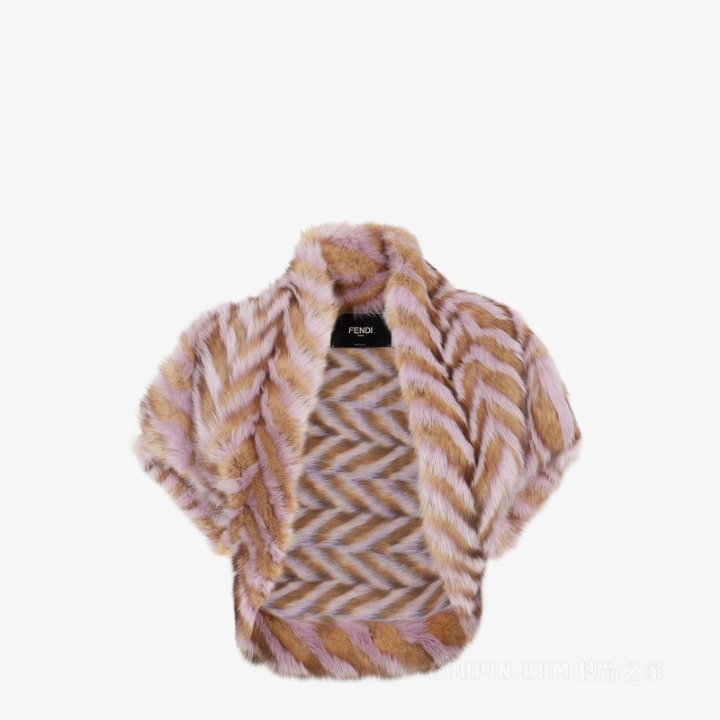 披肩 米色貂皮外套