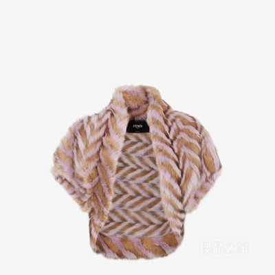 披肩 米色貂皮外套