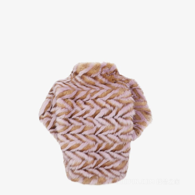 披肩 米色貂皮外套