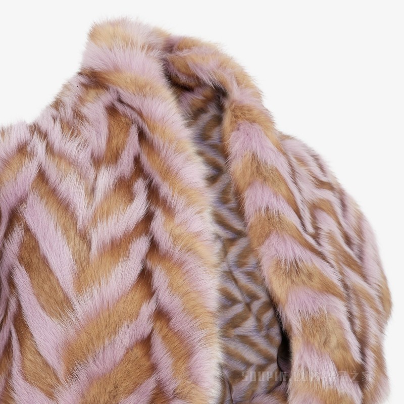 披肩 米色貂皮外套