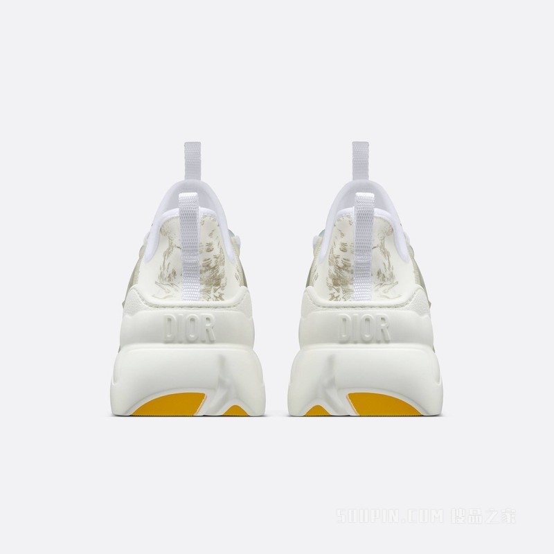 D-Connect 运动鞋 白色和金色调科技面料 Rêve d'Infini 印花