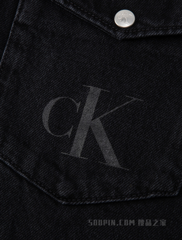 Calvin Klein 22秋冬新款男士时尚纯棉醒目印花翻领牛仔衬衫J321275