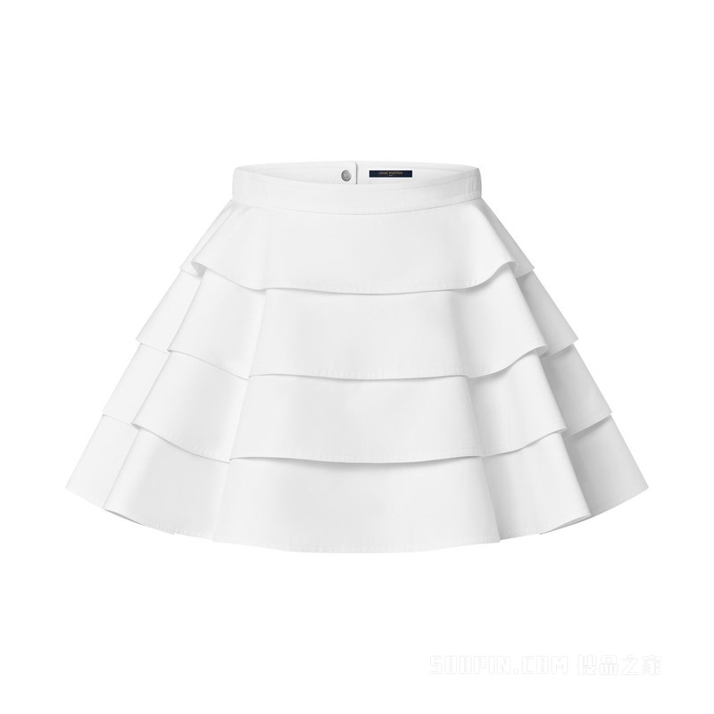 Cotton Poplin Flounce Skirt 