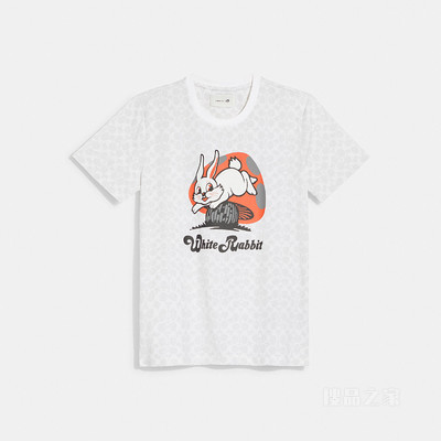 COACH X 大白兔经典标志T恤 白色