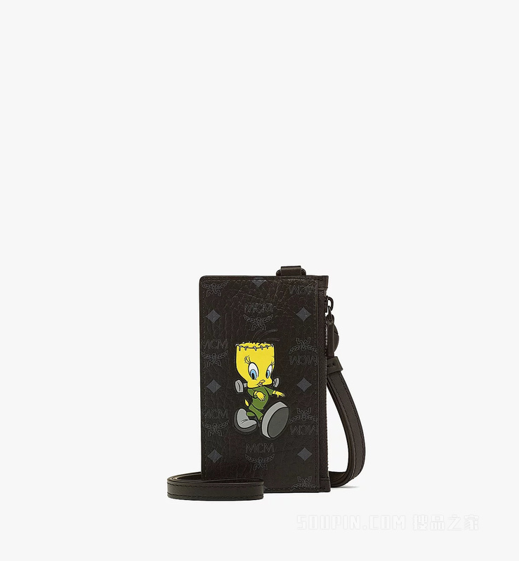 One Size Looney Tunes x MCM 联名款 Tweety Visetos挂绳卡夹