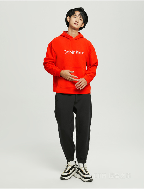 【简约系列】Calvin Klein 22秋冬男女情侣中性宽松连帽卫衣40HM231