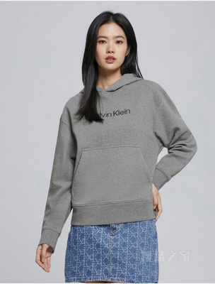 【简约系列】Calvin Klein 22秋冬男女情侣中性纯棉连帽卫衣40WH106