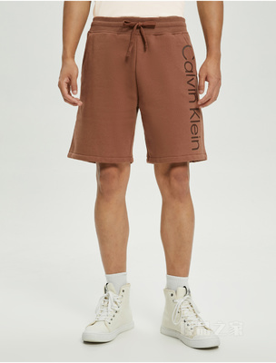 Calvin Klein 22夏季男士休闲简约印花LOGO透气直筒抽绳短裤40HM877