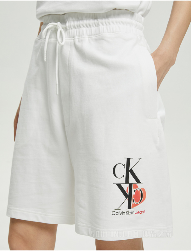 【情侣系列】Calvin Klein 22早秋新款男女情侣中性透气纯棉短裤J400173