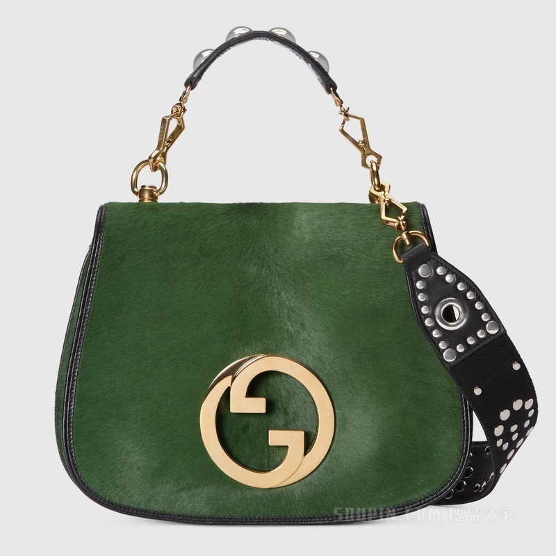 Gucci Blondie系列小牛毛中号手袋 绿色