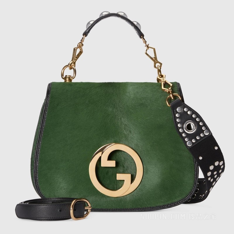 Gucci Blondie系列小牛毛中号手袋 绿色