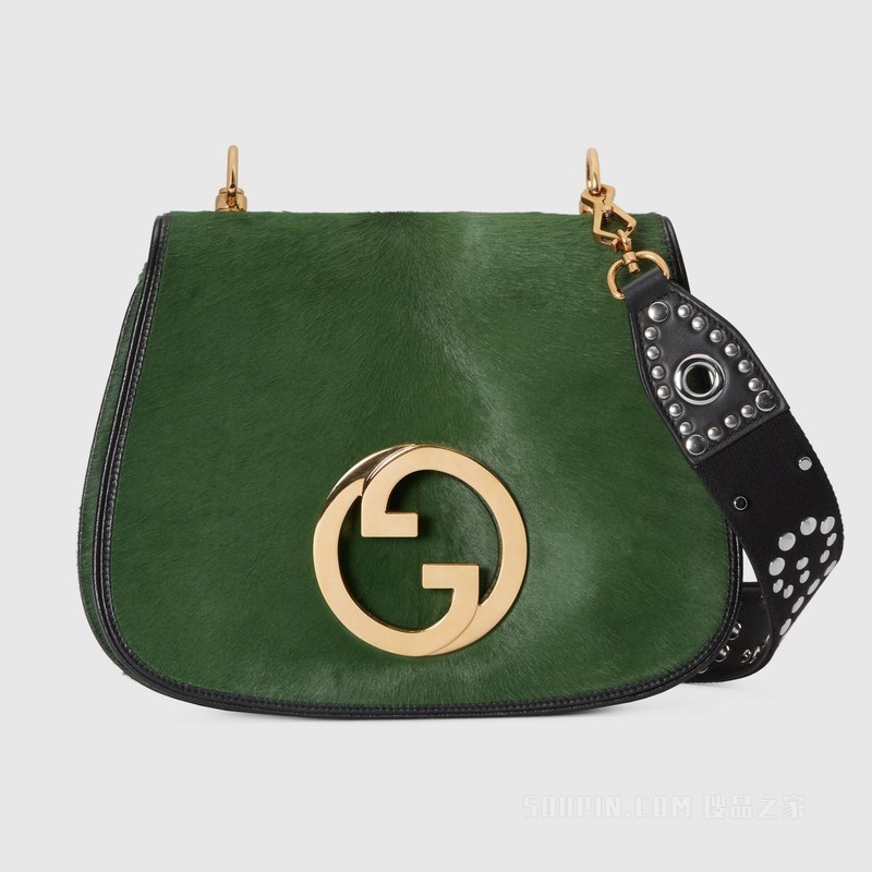 Gucci Blondie系列小牛毛中号手袋 绿色