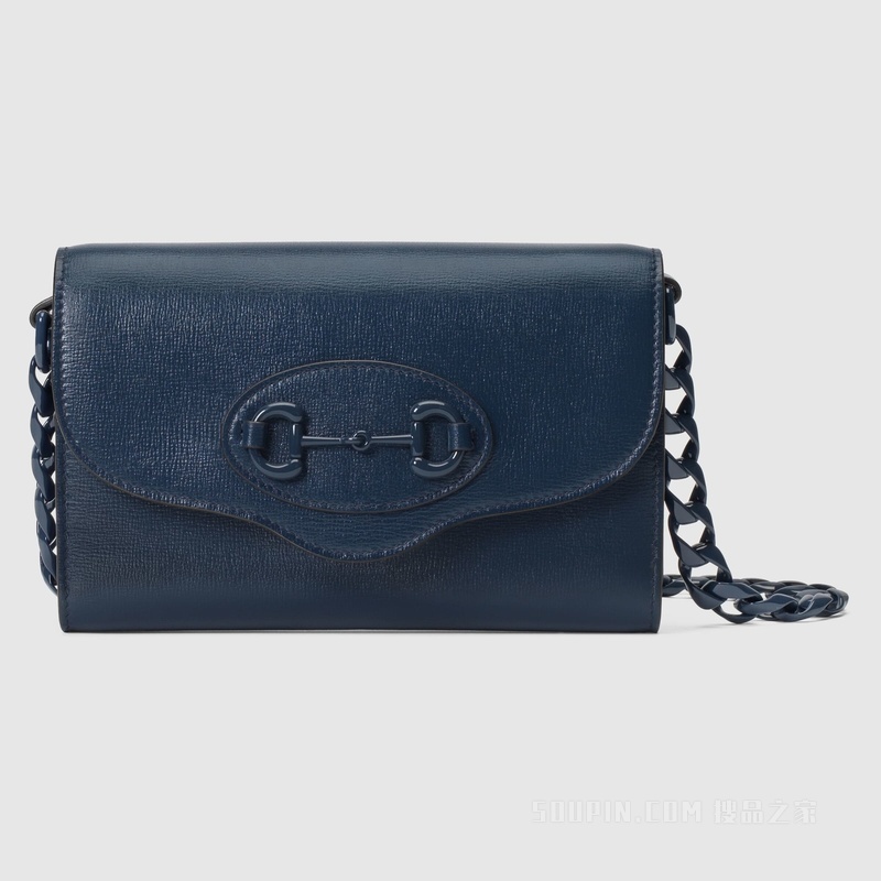 Gucci Horsebit 1955系列迷你手袋 蓝色皮革