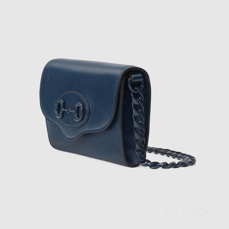 Gucci Horsebit 1955系列迷你手袋 蓝色皮革