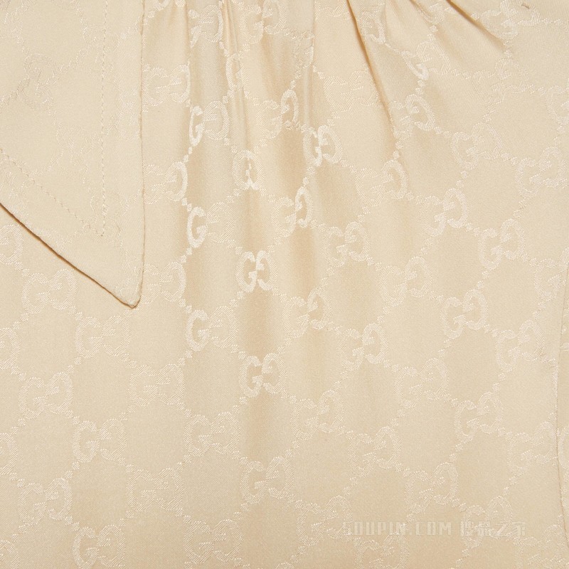 GG真丝绉绸衬衫 象牙白色