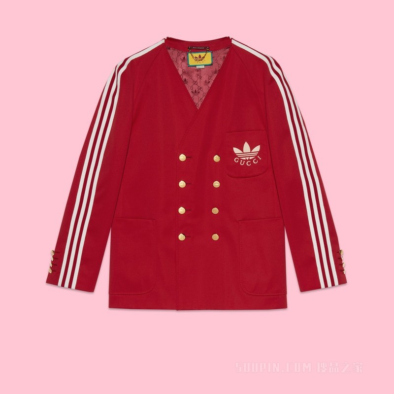 adidas x Gucci联名系列针织夹克 红色
