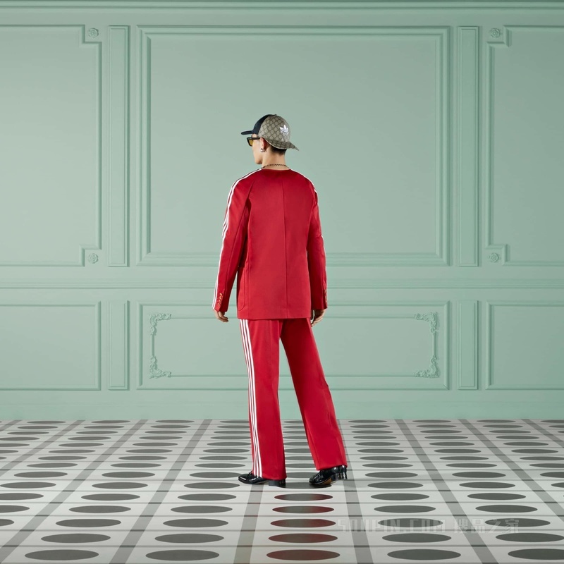 adidas x Gucci联名系列针织夹克 红色