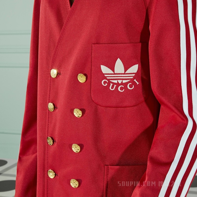 adidas x Gucci联名系列针织夹克 红色