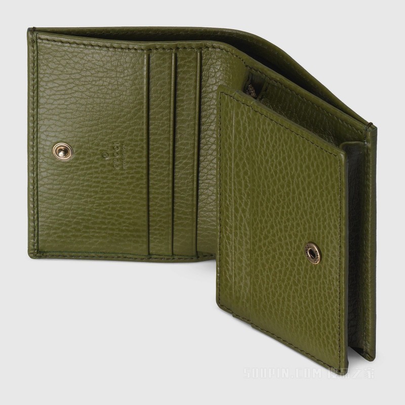 GG Marmont系列卡包 森林绿皮革
