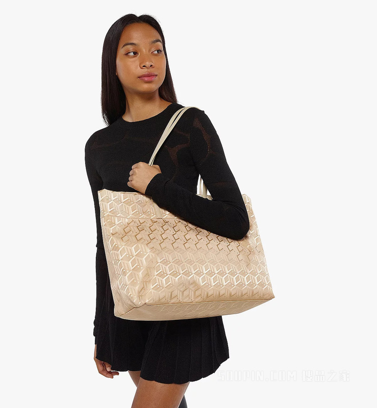 Medium Aren Shopper in Cubic Jacquard Nylon