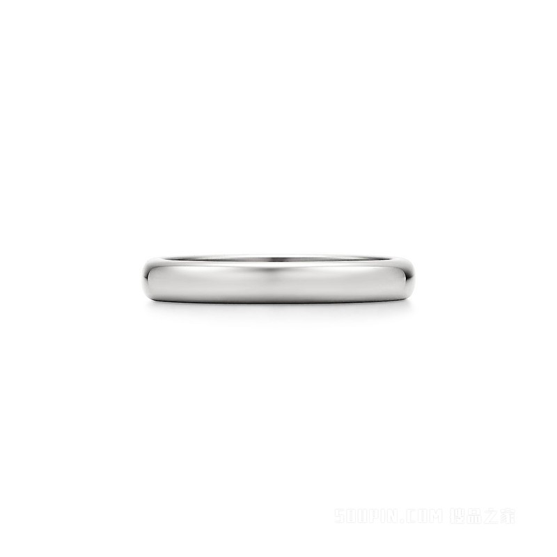Tiffany Classic™ 系列铂金婚戒，3 毫米宽。