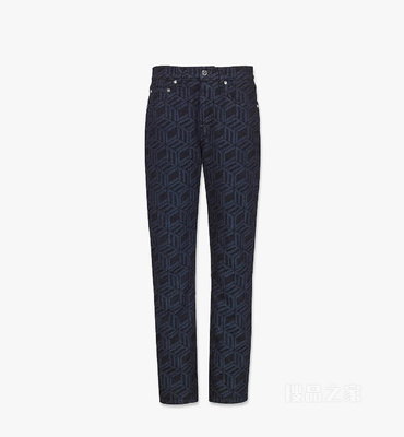 Women’s Cubic Monogram Jacquard Denim Jeans in Sustainable Cotton
