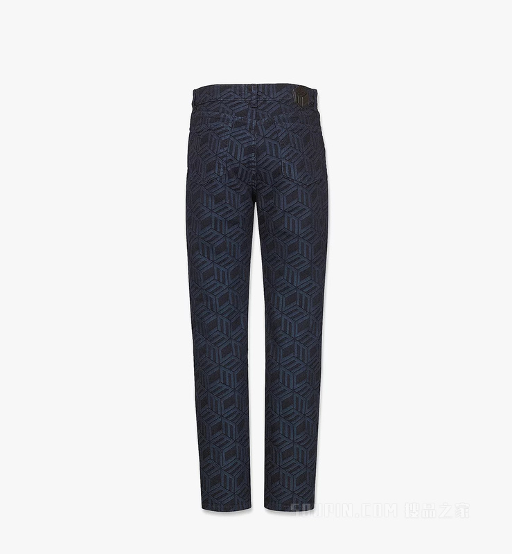 Women’s Cubic Monogram Jacquard Denim Jeans in Sustainable Cotton
