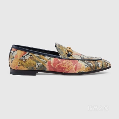 官网专享Gucci Jordaan系列花卉女士乐福鞋 多色Supreme帆布