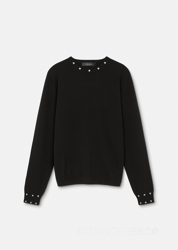螺旋铆钉羊绒套头衫