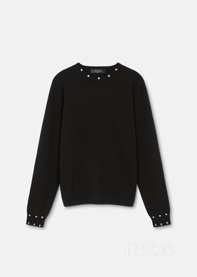 螺旋铆钉羊绒套头衫