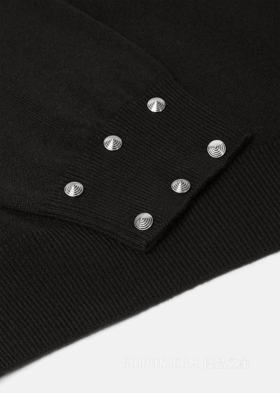 螺旋铆钉羊绒套头衫