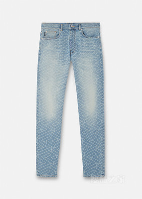 La Greca激光印花牛仔裤