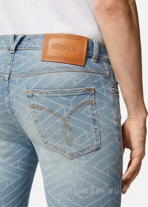 La Greca激光印花牛仔裤